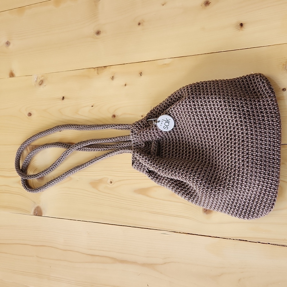 The SAK Crochet Mini Backpack Drawstring Tan - Picture 7 of 11
